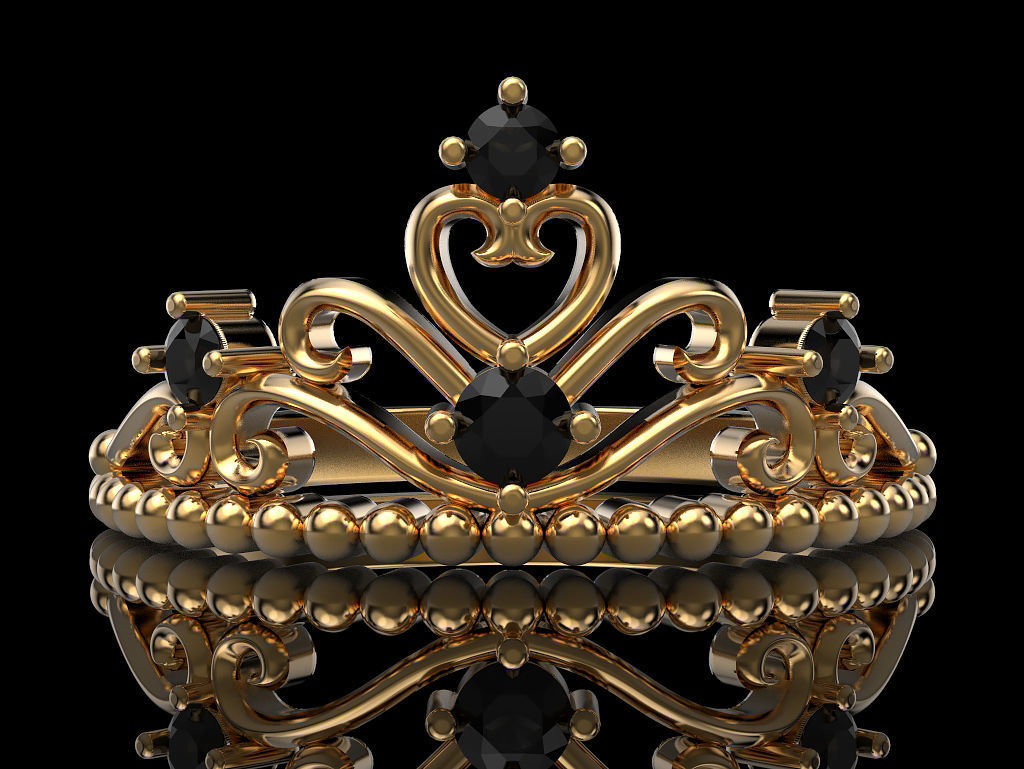 Crown ring 4 3D print model_2