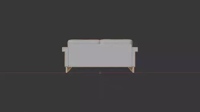 Modern Velvet Upholstered Sofa 3D Model Living Room Furniture Low-poly 3D model 3