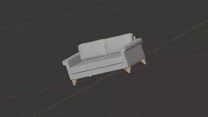 Modern Velvet Upholstered Sofa 3D Model Living Room Furniture Low-poly 3D model 4