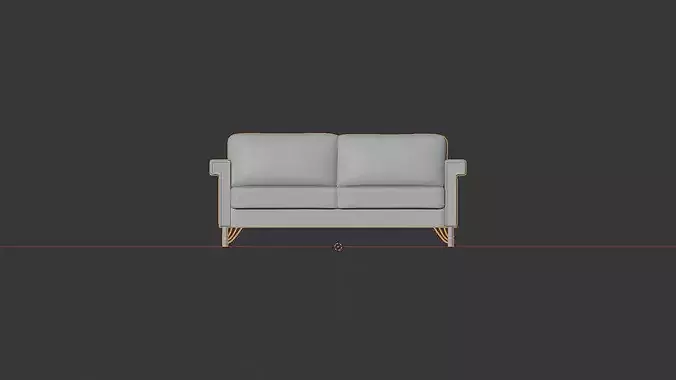 Modern Velvet Upholstered Sofa 3D Model Living Room Furniture Low-poly 3D model 2
