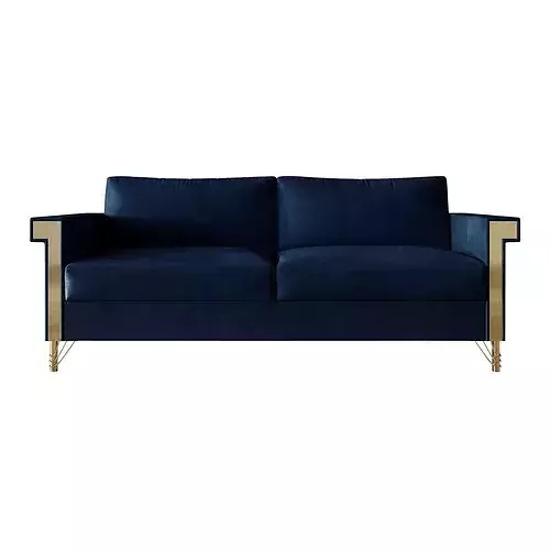 Modern Velvet Upholstered Sofa 3D Model Living Room Furniture Low-poly 3D model