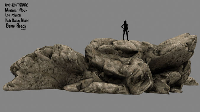 desert rocks 010 Low-poly 3D model