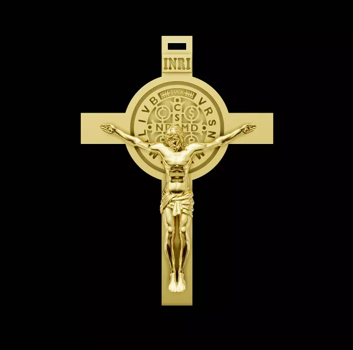 Saint Benedict Crucifix Pendant Jewelry 3D Print Model STL 3D print model