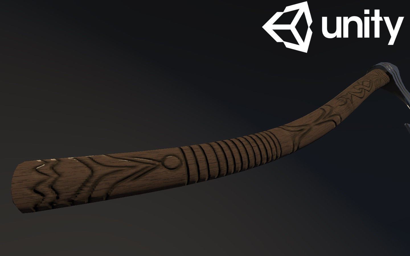 Viking style battle axe Low-poly 3D model_2