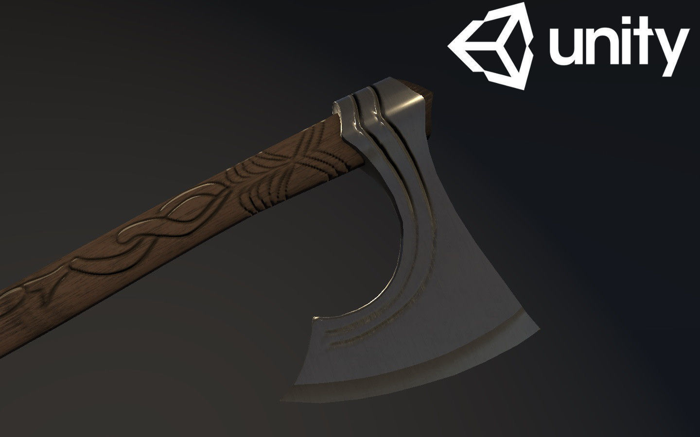 Viking style battle axe Low-poly 3D model_4