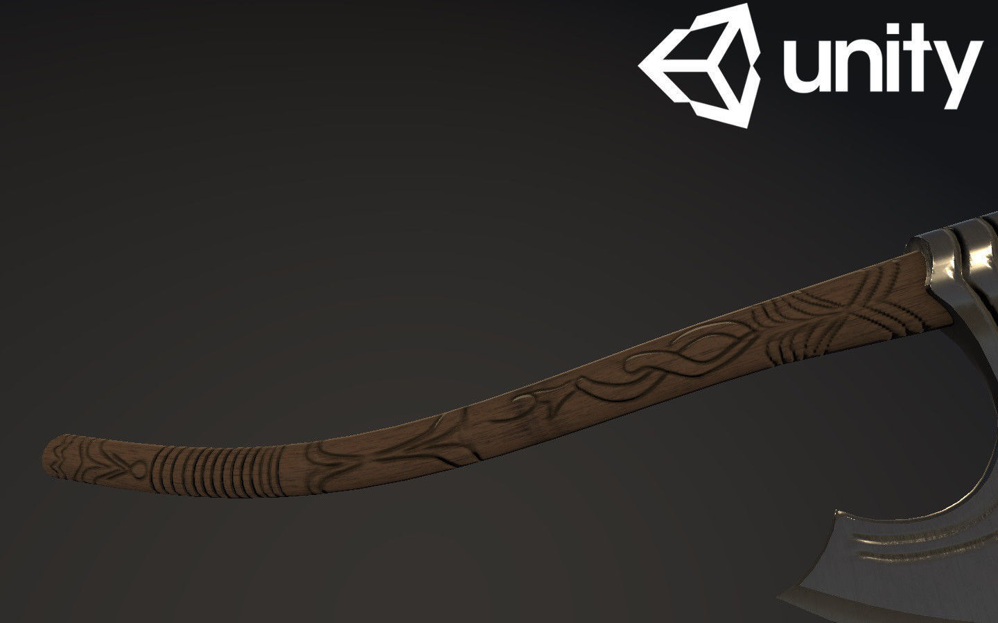 Viking style battle axe Low-poly 3D model_3