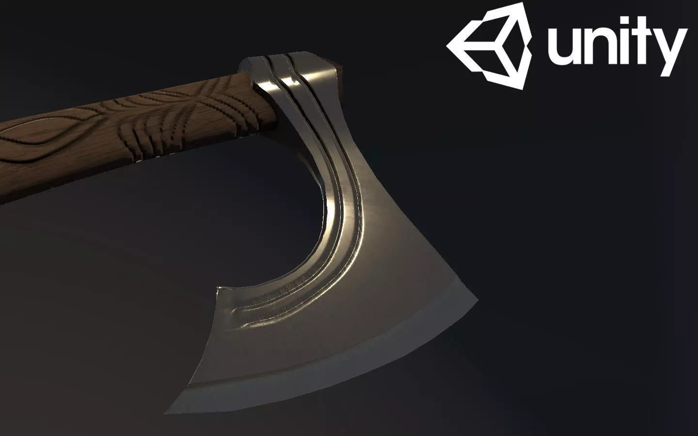 Viking style battle axe Low-poly 3D model_0