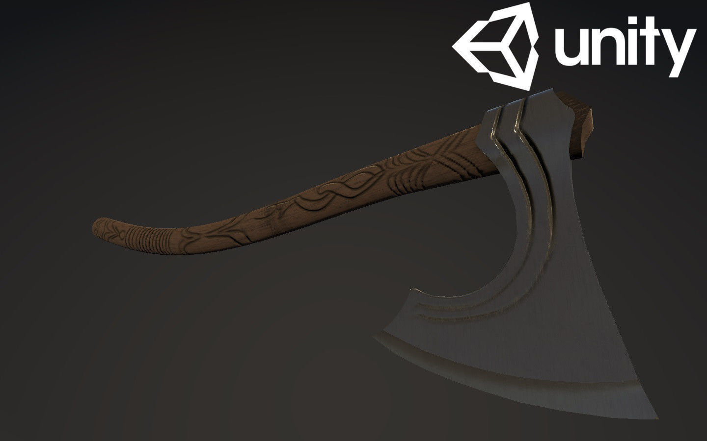 Viking style battle axe Low-poly 3D model_1
