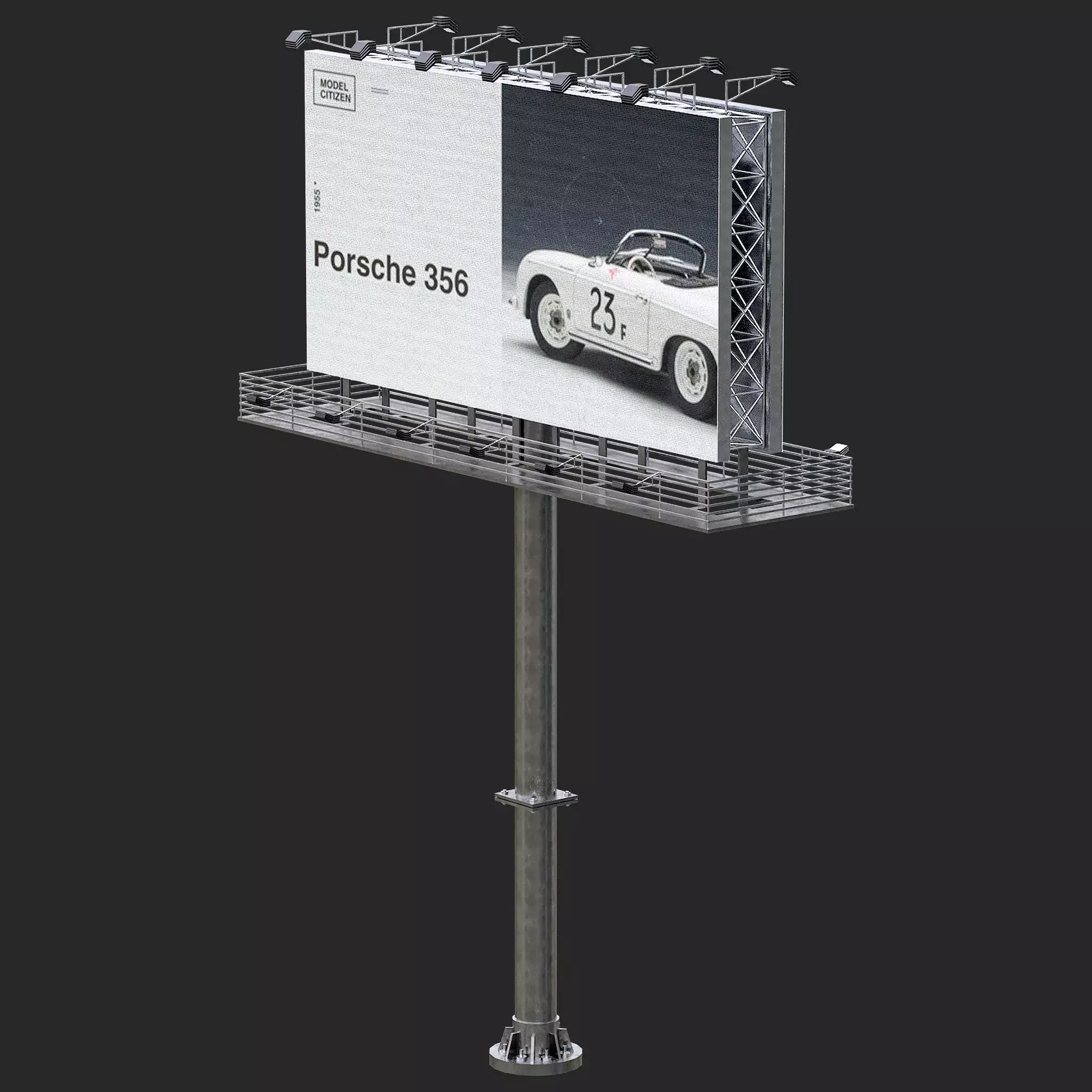 Road And Street Two Sided Billboard Free 3D model
