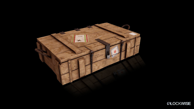  Ammo Crate- Loot Crate - Wood Low-poly 3D model