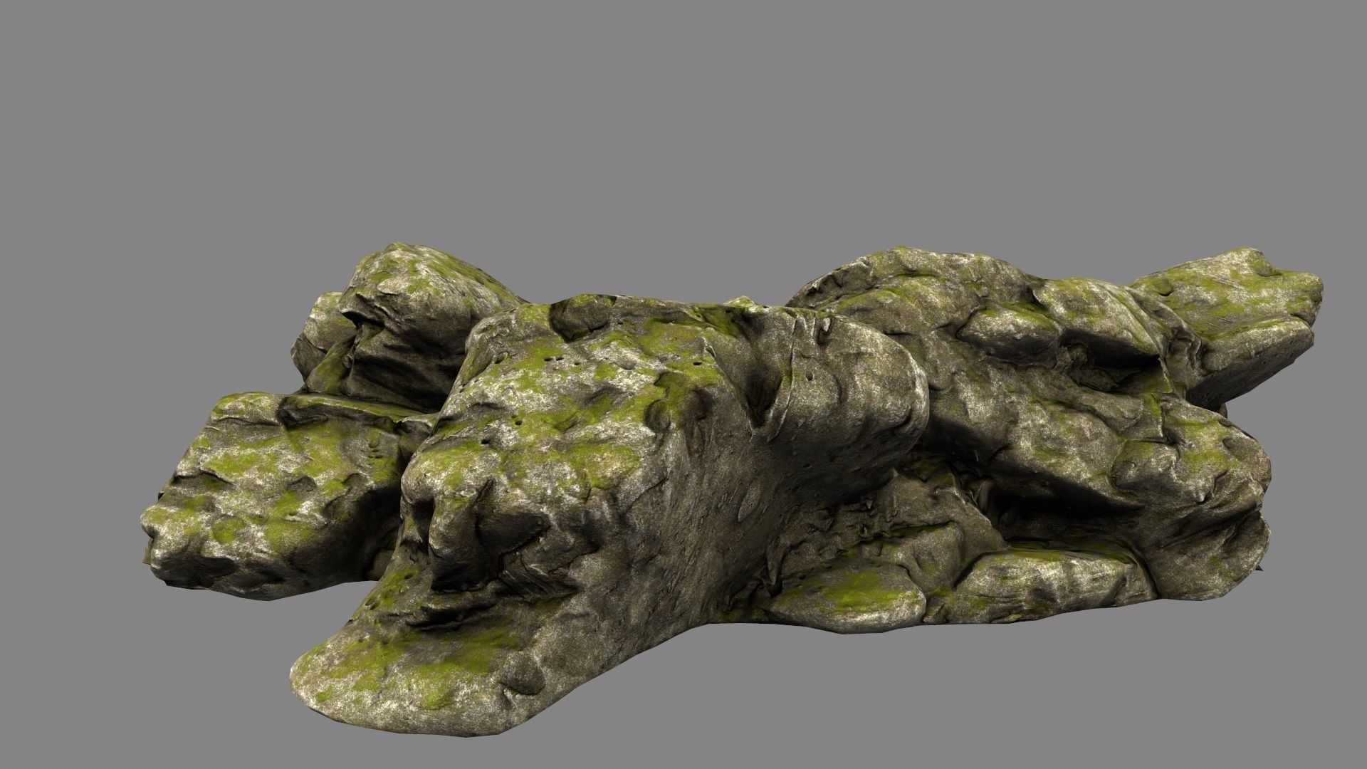 forest rocks Low-poly 3D model_1