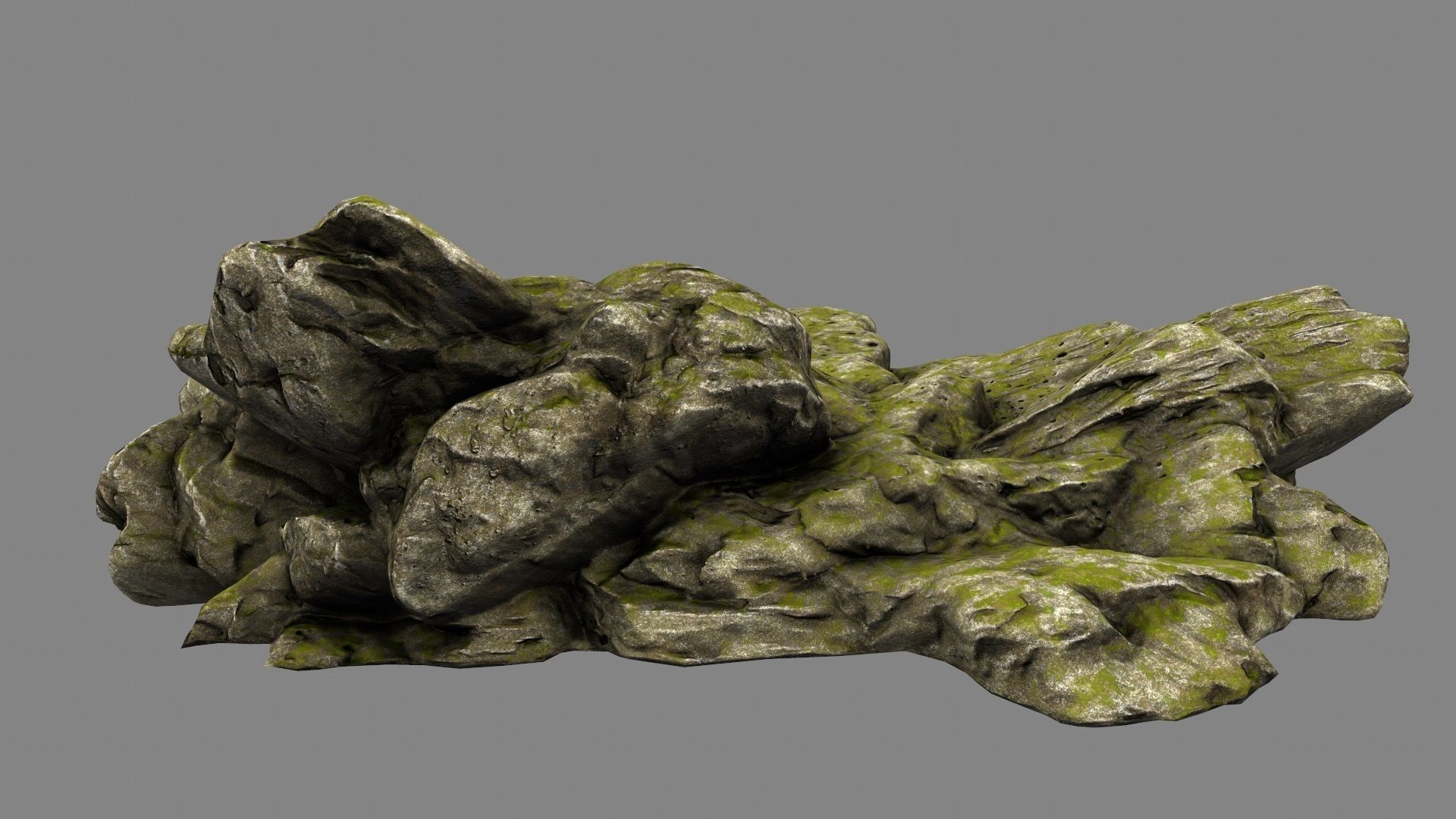 forest rocks Low-poly 3D model_8