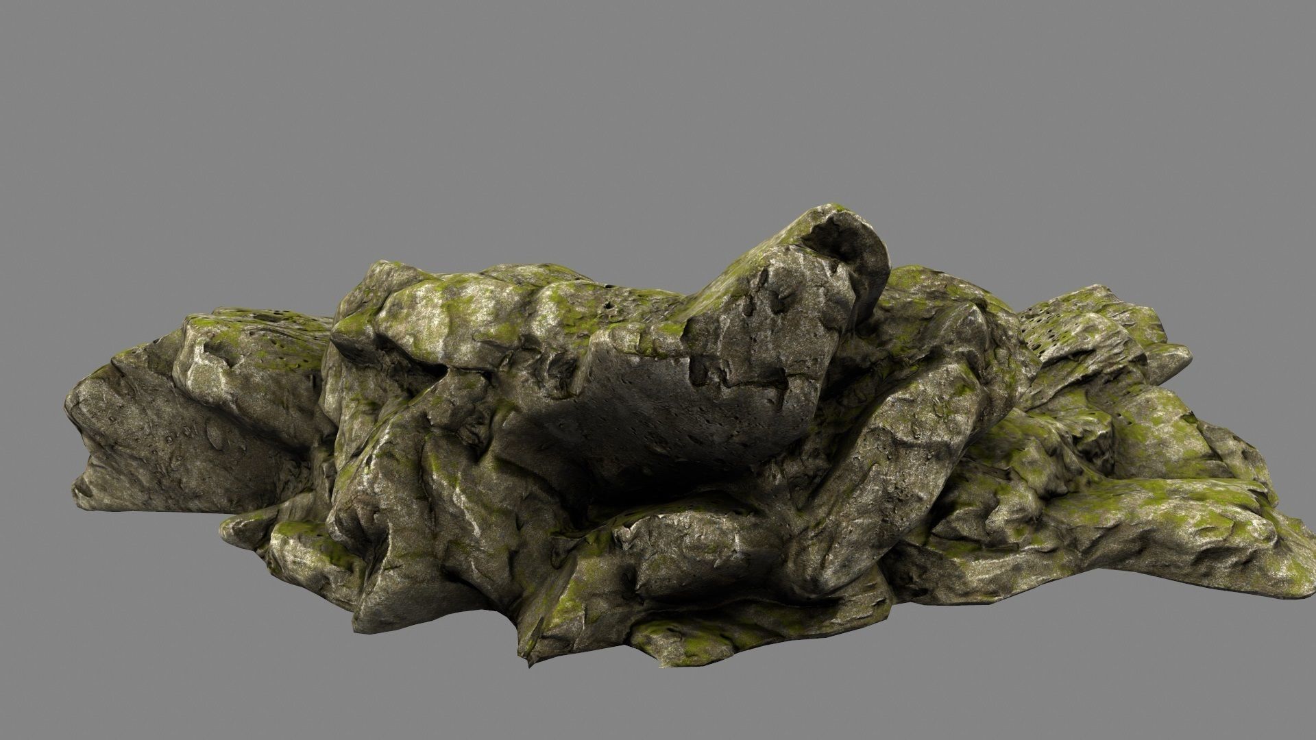 forest rocks Low-poly 3D model_9