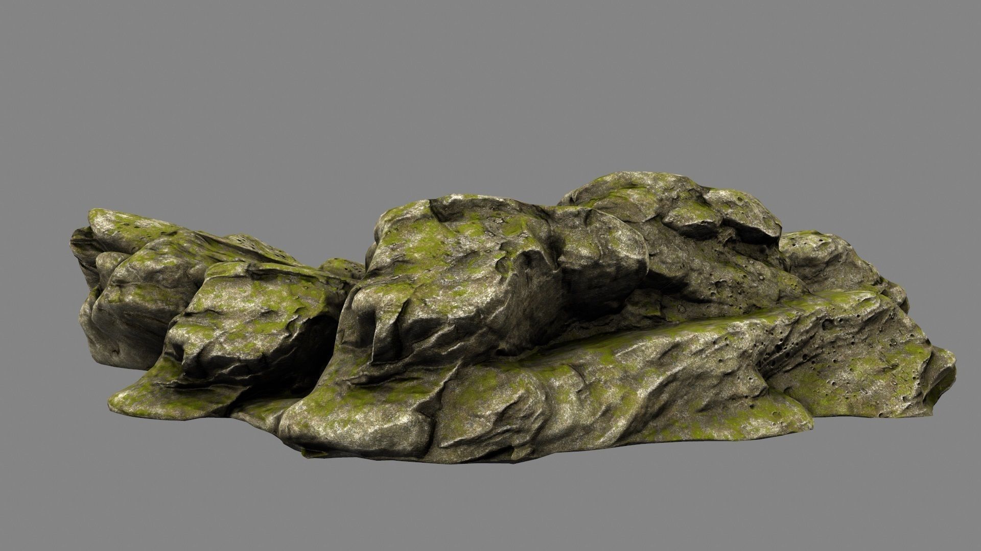 forest rocks Low-poly 3D model_2