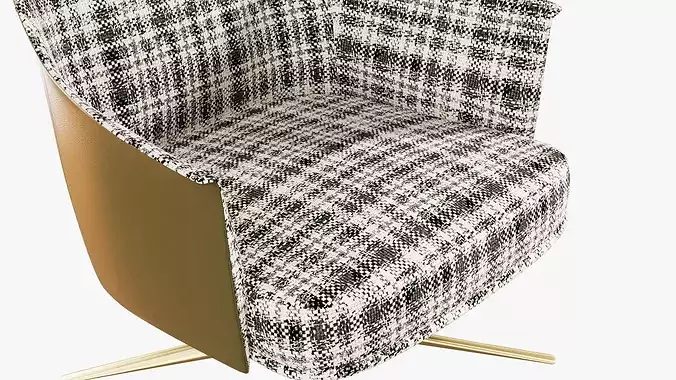 Lounge armchair 3D model 5