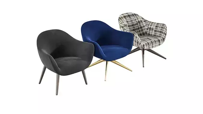 Set of armchairs 3D model