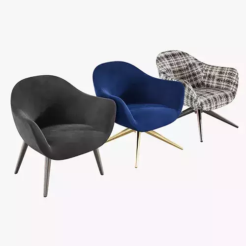 Set of armchairs 3D model 3