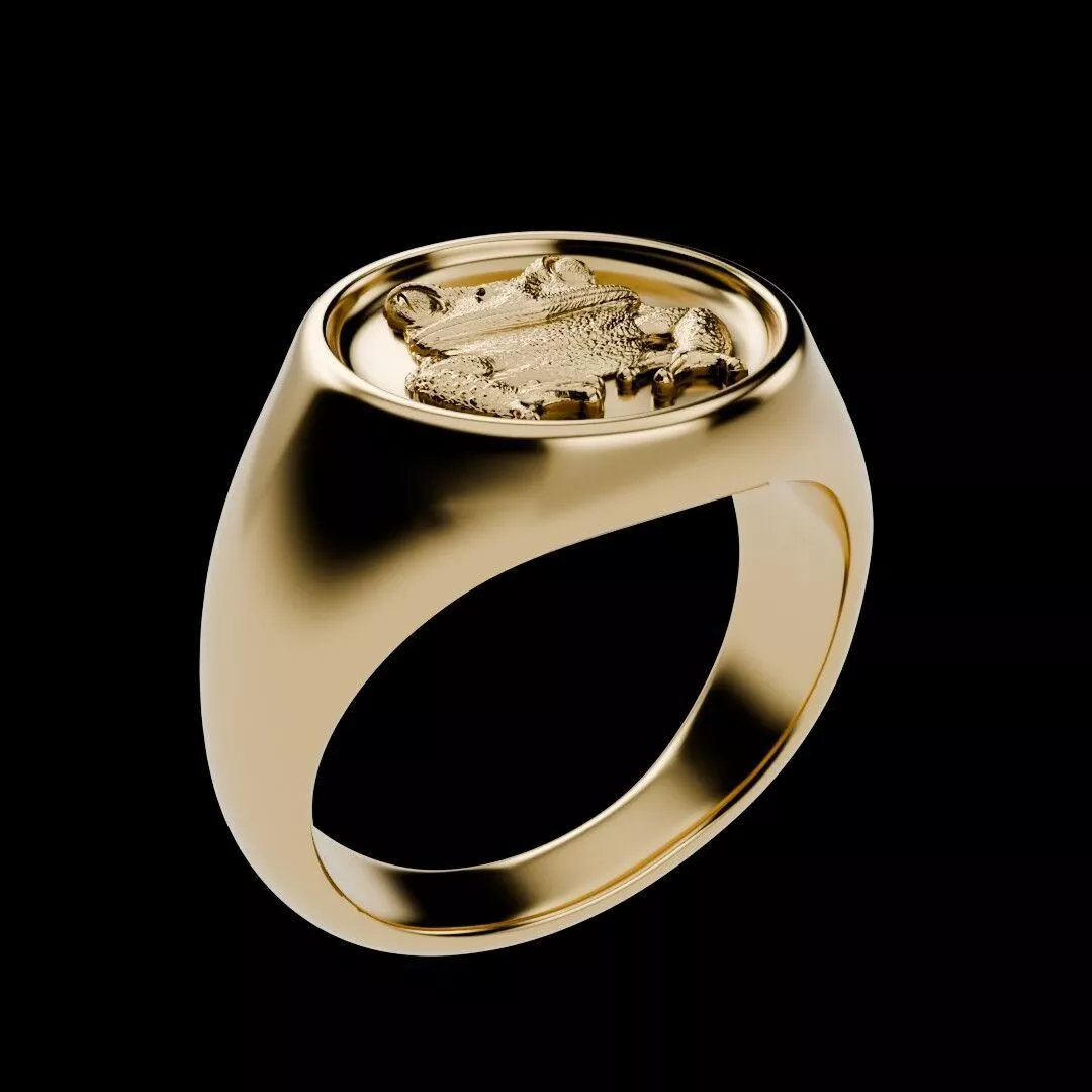 Frog Signet Ring Size US 10 Free 3D print model