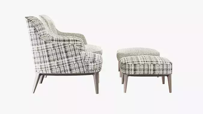 Lounge chair 3D model 4