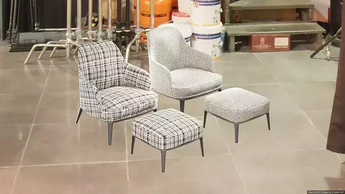 Lounge chair 3D model 2