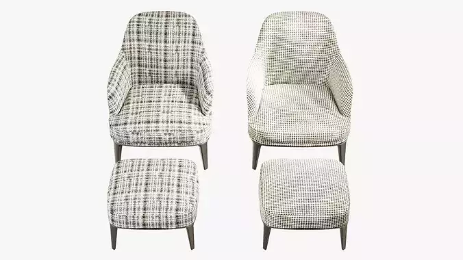 Lounge chair 3D model 6