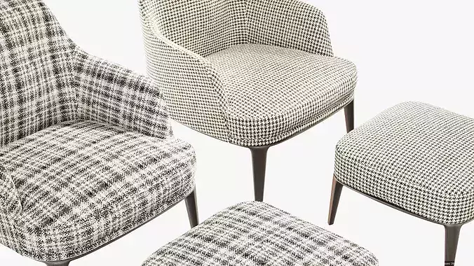 Lounge chair 3D model 5