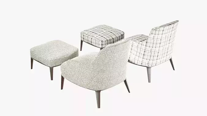 Lounge chair 3D model 7