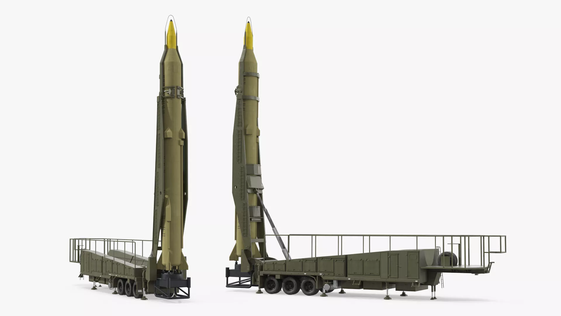 Strategic Missile Launch Trailer Rigged for Maya 3D model
