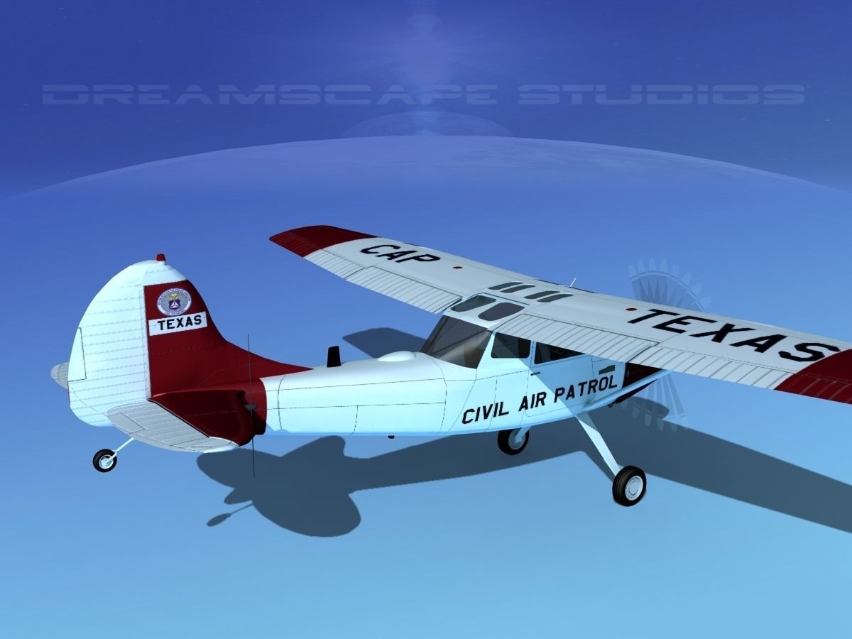 Cessna O-1E L-19 Civil Air Patrol Texas 3D model_7