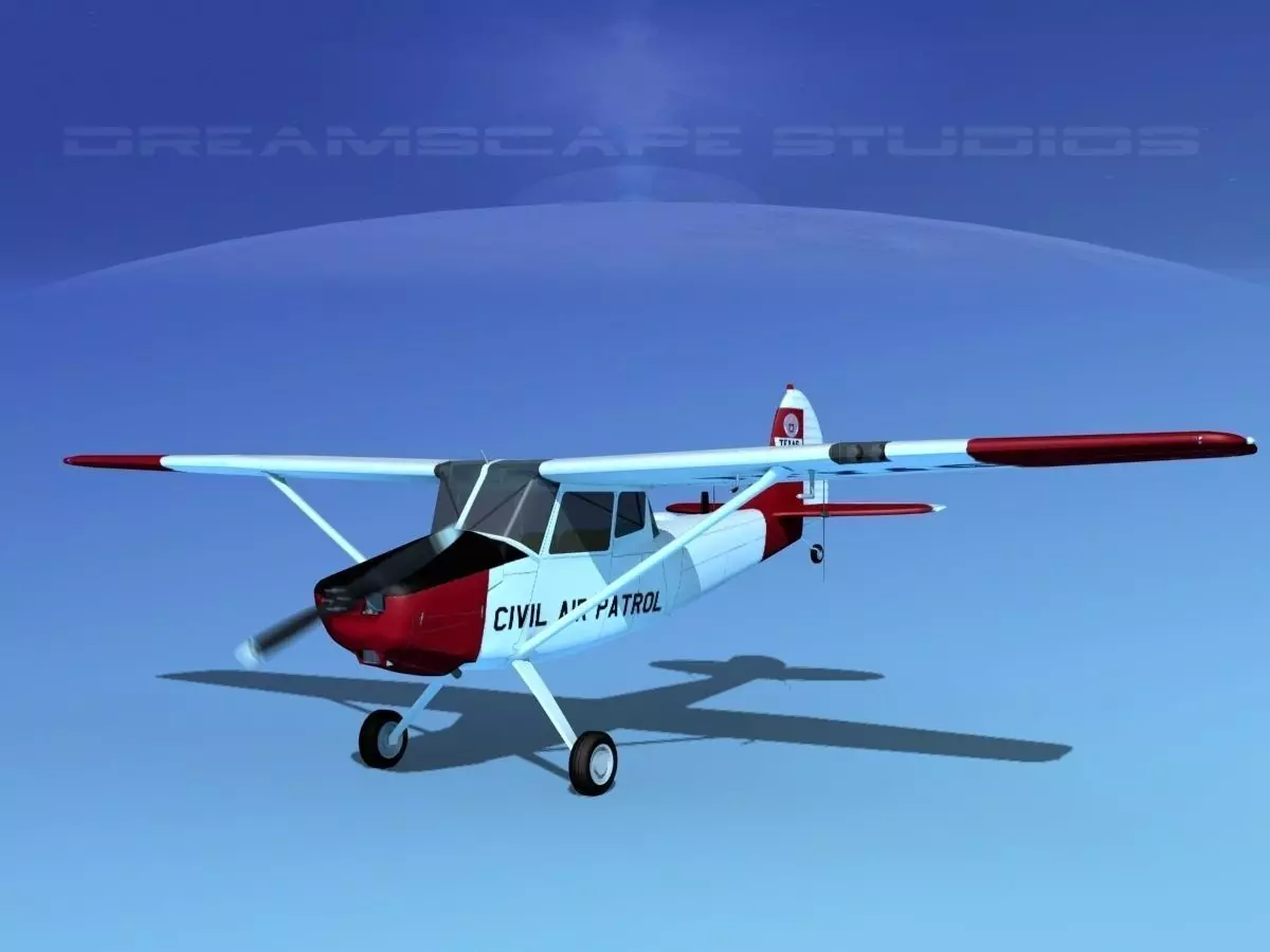 Cessna O-1E L-19 Civil Air Patrol Texas 3D model_0