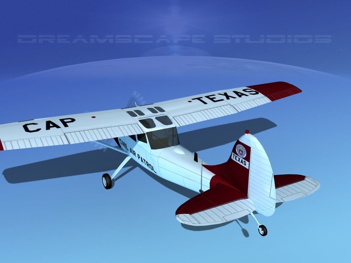 Cessna O-1E L-19 Civil Air Patrol Texas 3D model_9