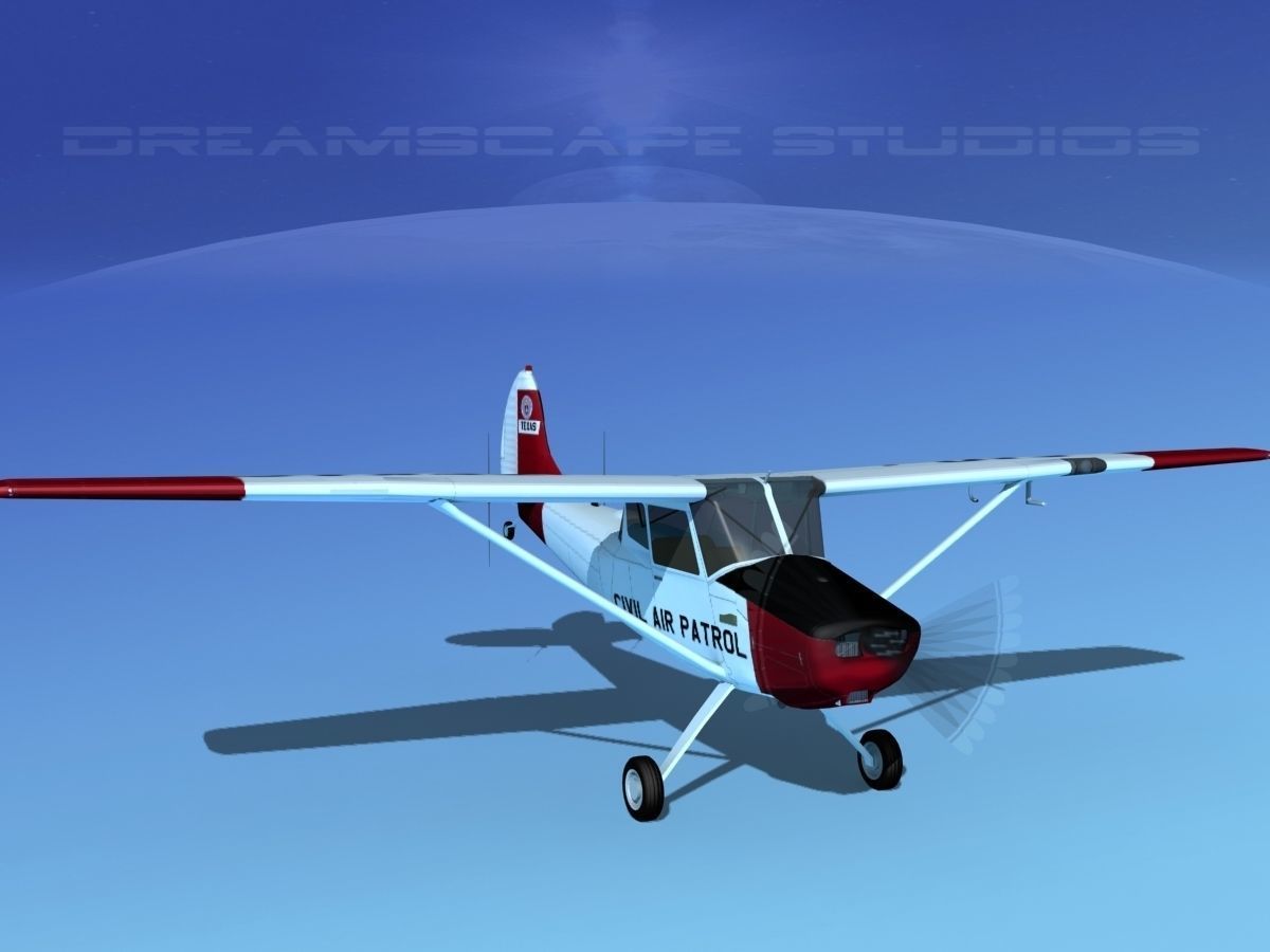 Cessna O-1E L-19 Civil Air Patrol Texas 3D model_2