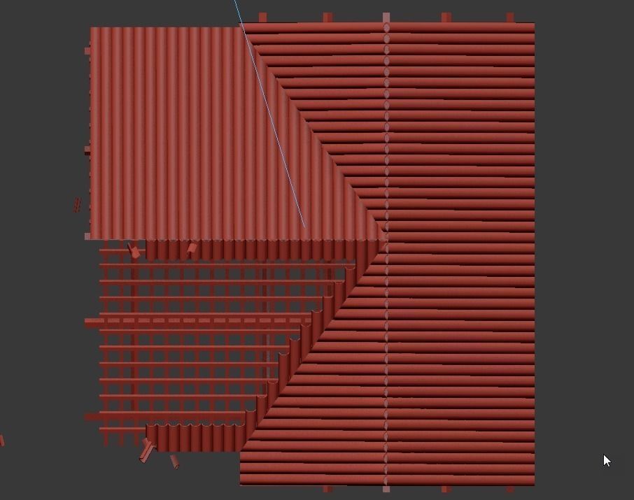 wood frame construction Low-poly 3D model_4