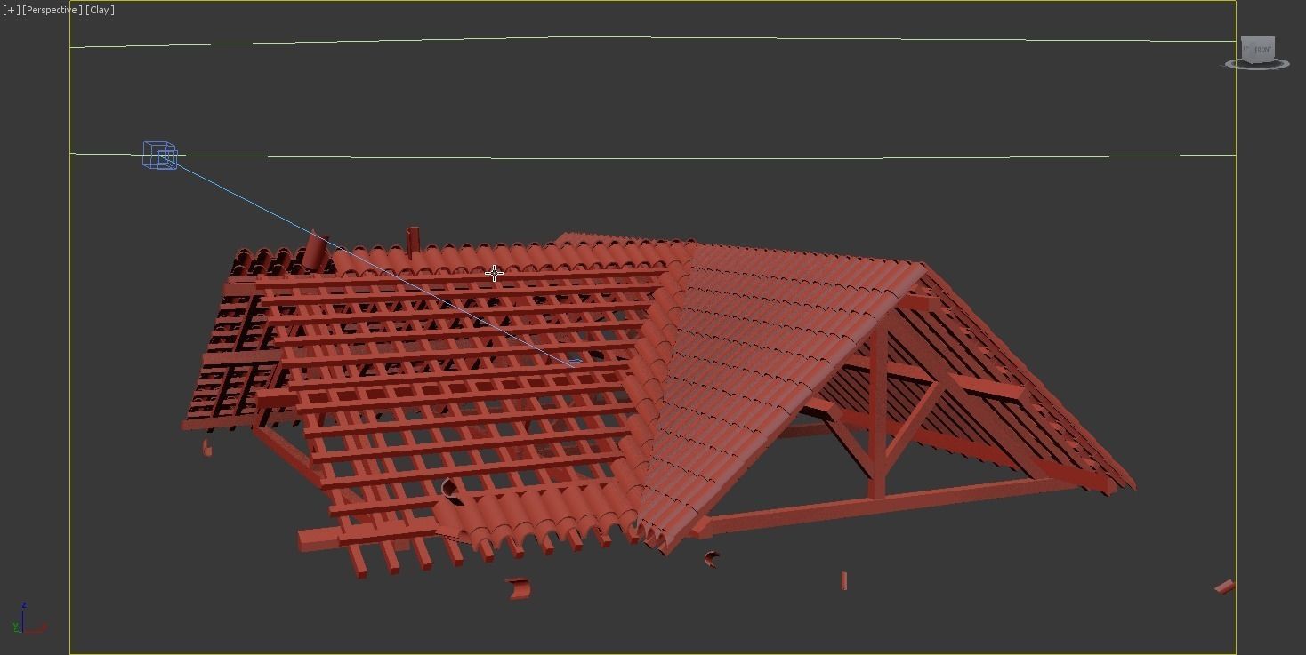 wood frame construction Low-poly 3D model_3