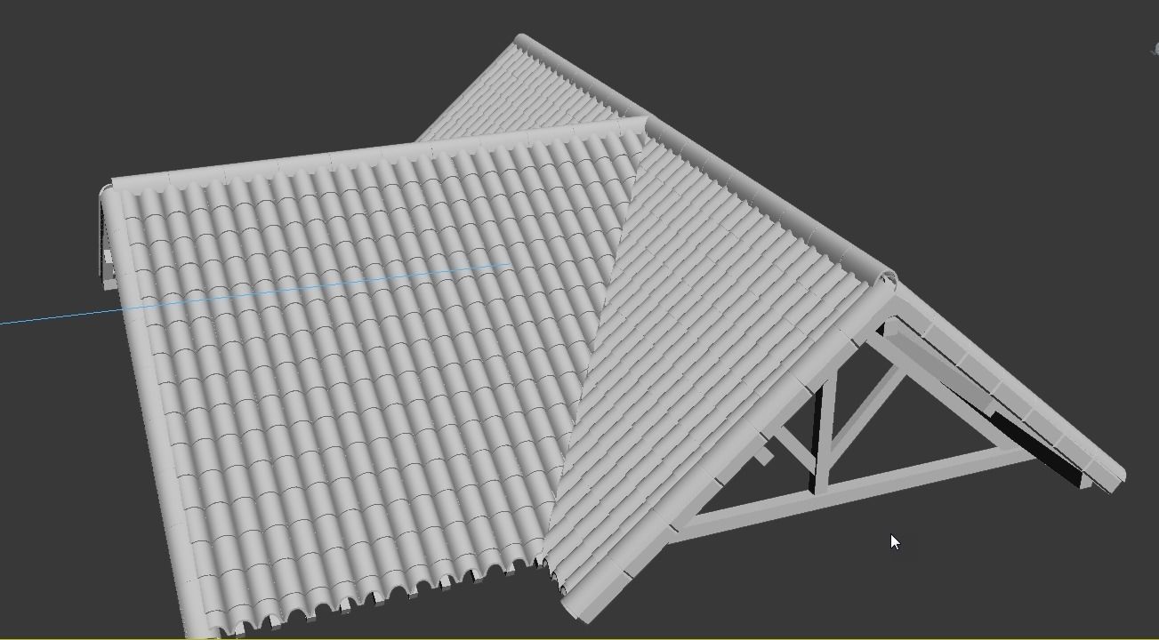 wood frame construction Low-poly 3D model_2