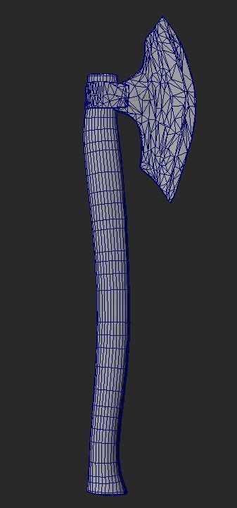 Battle Axe Simple Low-poly 3D model_1