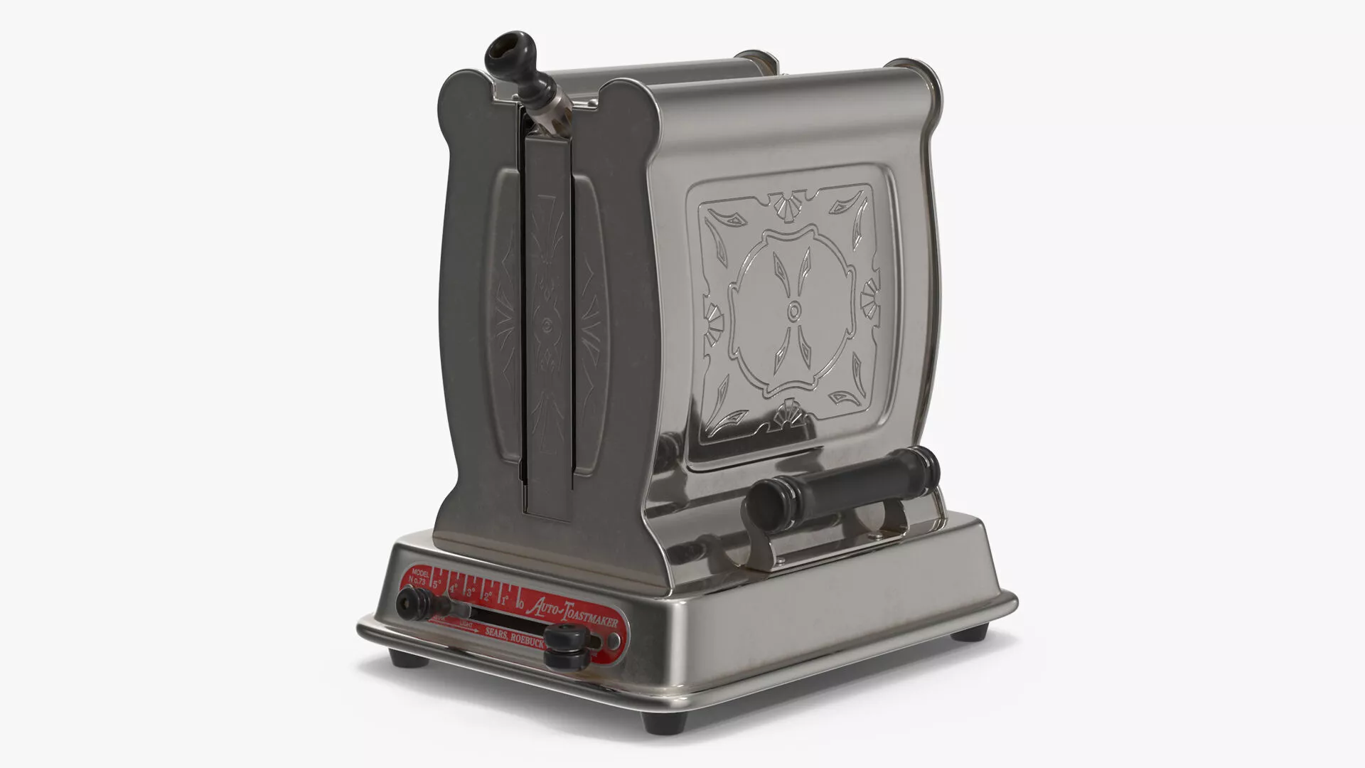 Auto-Toastmaker Vintage Side Load Toaster Chrome 3D model