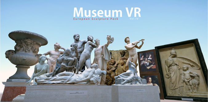 Museum pack - European Sculpture  Low-poly 3D model
