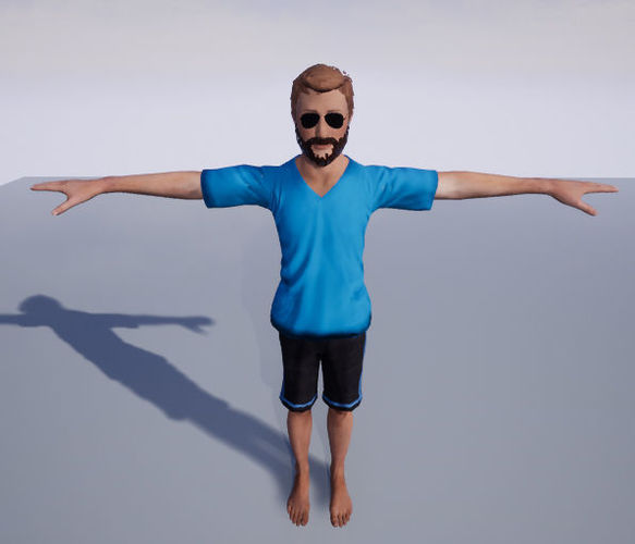 Character man Low-poly 3D model