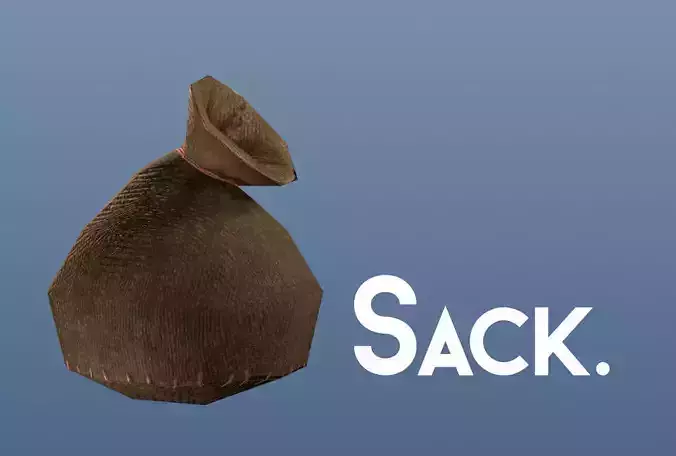 Burlap Sack Low-poly 3D model