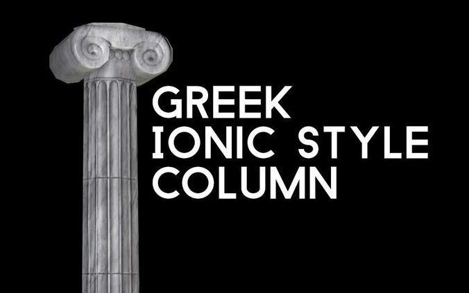 Ancient Greek Ionic Column Low-poly 3D model
