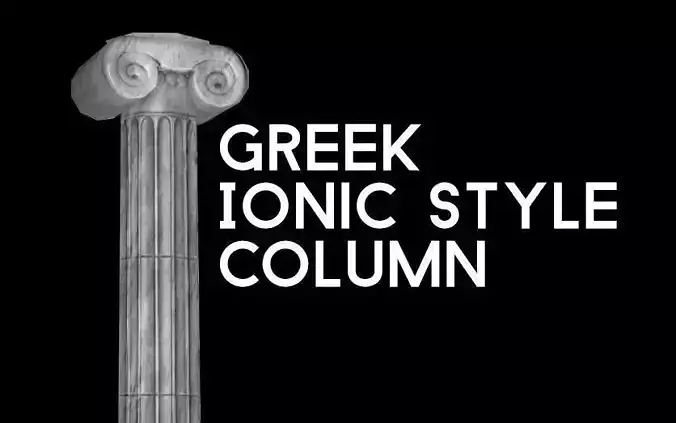 Ancient Greek Ionic Column Low-poly 3D model