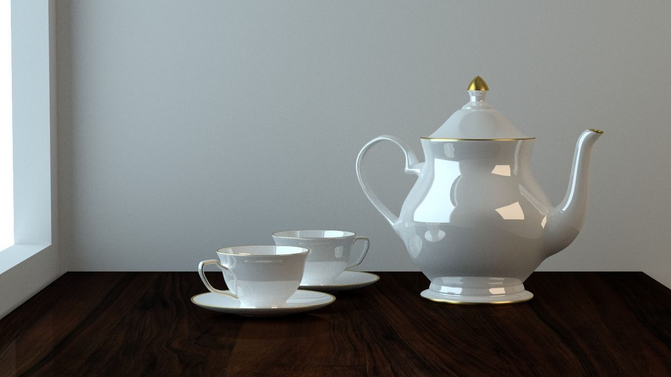 Teapot cups 3D model_1