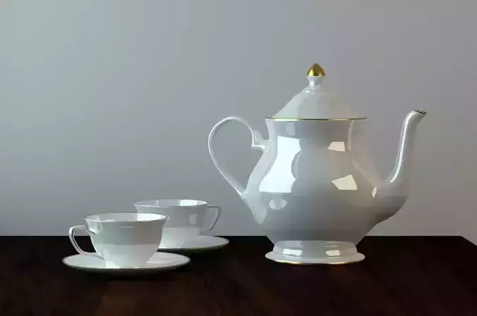Teapot cups 3D model