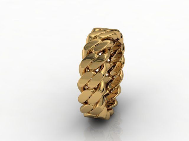 Chain ring CUBAN 3D print model_2