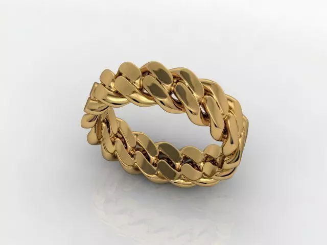Chain ring CUBAN 3D print model_0