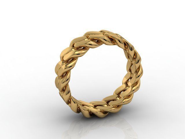 Chain ring CUBAN 3D print model_1