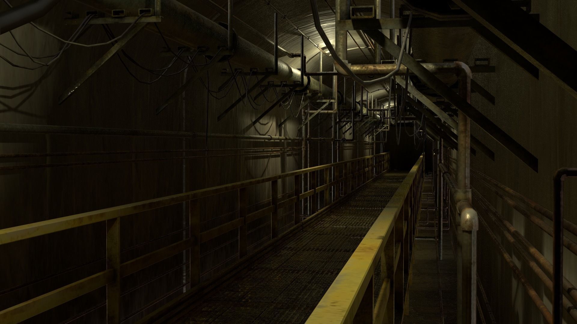 Basement Tunnel Environment Low-poly 3D model_21