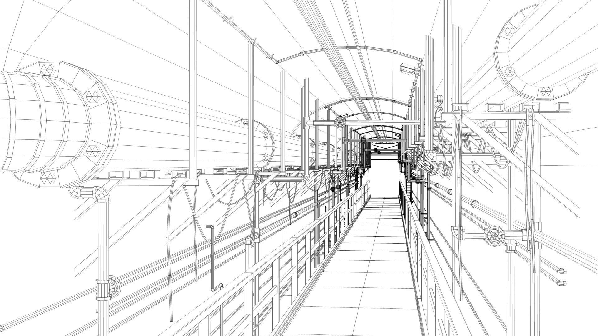 Basement Tunnel Environment Low-poly 3D model_26