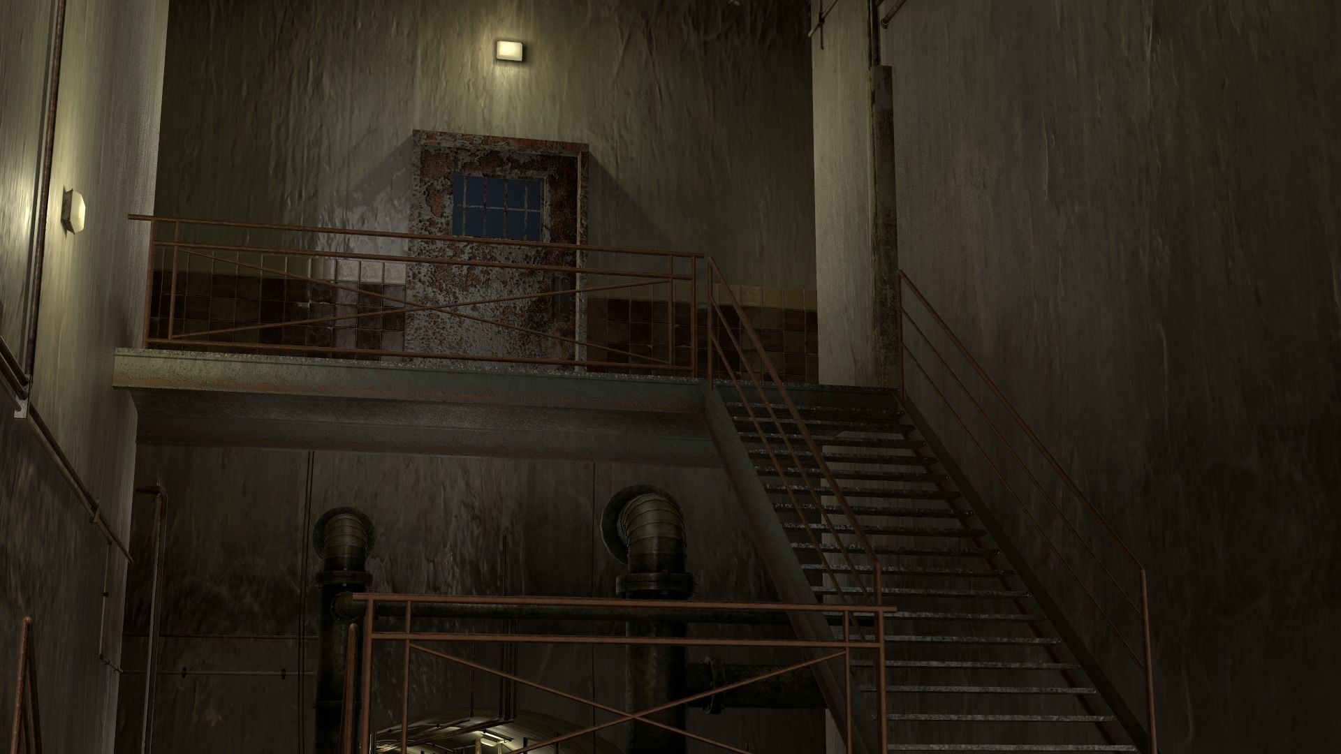 Basement Tunnel Environment Low-poly 3D model_13